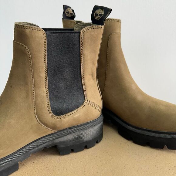 Timberland Women’s Cortina Valley Chelsea Boots In Olive Nubuck Leather - Picture 9 of 13